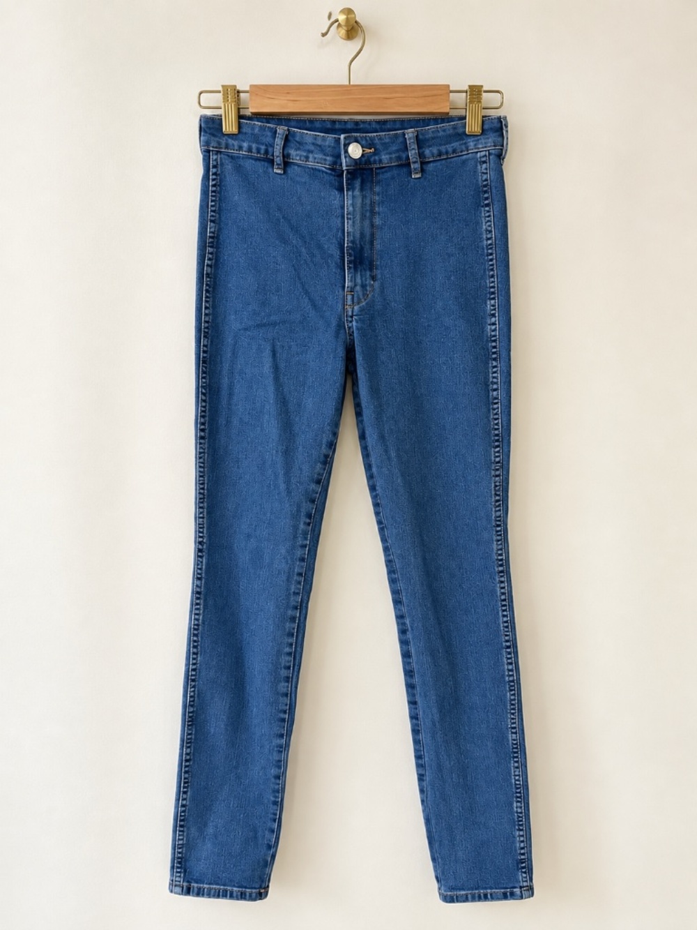 H&M &Denim Blue High-Waisted Skinny Ankle Jeans Size 28